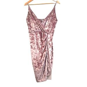 Charlotte‎ Russe Y2K Babydoll Dress Size XL Pink Velvet Ruched Fairy Homecoming